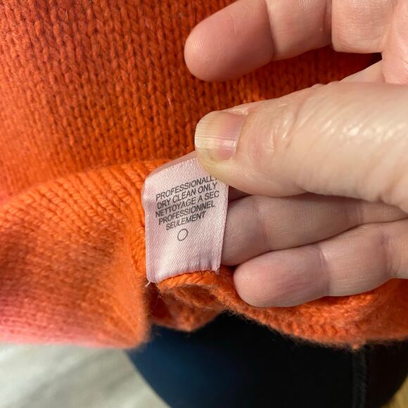 Calypso St. Barth 100% Cashmere Sweater Coral Orange Medium Soft Luxe cozy - Picture 6 of 8